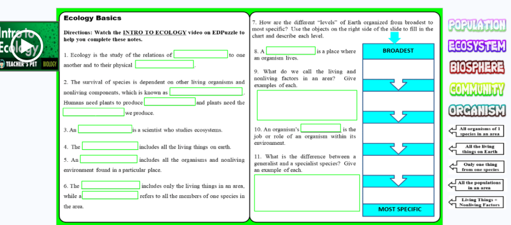 ecology basics; video