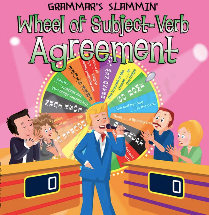 Grammer's Slammin' Wheel of subject-verb agreement reader
