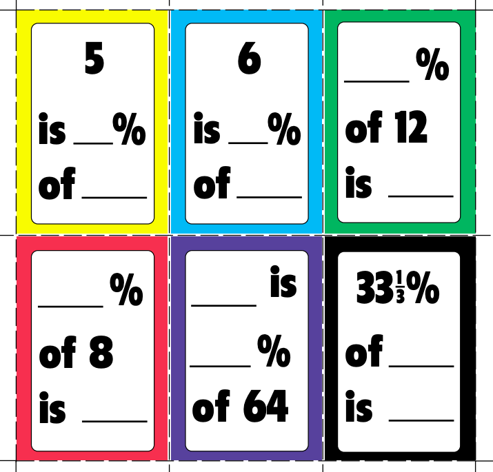 percent game cards