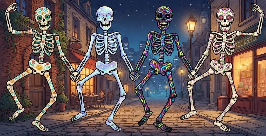 dancing skeletons; skeletal system