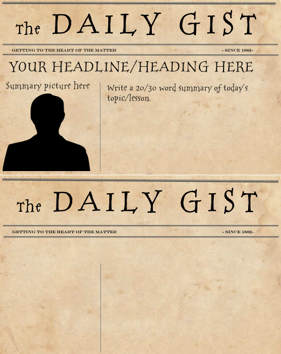 the daily gist; ideas for summarizing