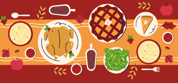 thanksgiving feast buffet table